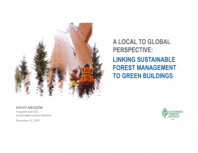 Linking Sustainable Forest management to Green Buildings