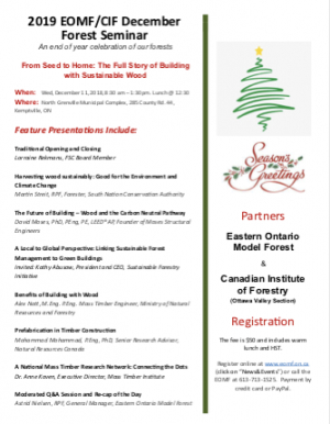 December 2019 Forest Seminar Presentations: