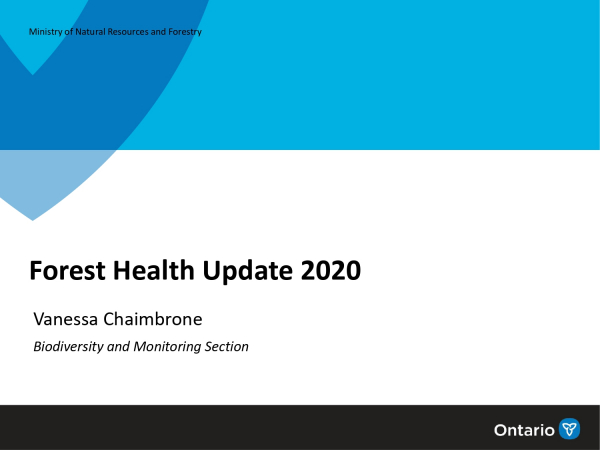 Forest Health Update 2020 - Ontario Ministry of Natural Resources and Forestry - 2021 Pest Review Presentation
