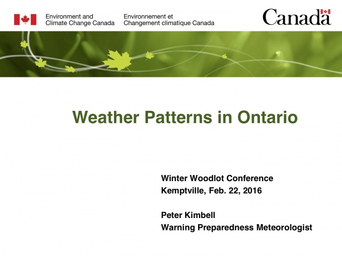 Weather Patterns in Ontario